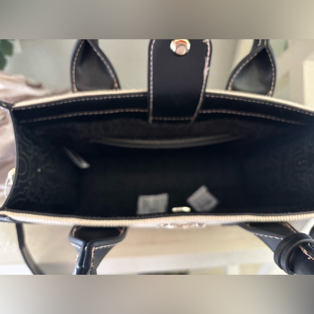 True Religion Black and Cream Women's Branded Guitar Strap Bag - Picture 7 of 8